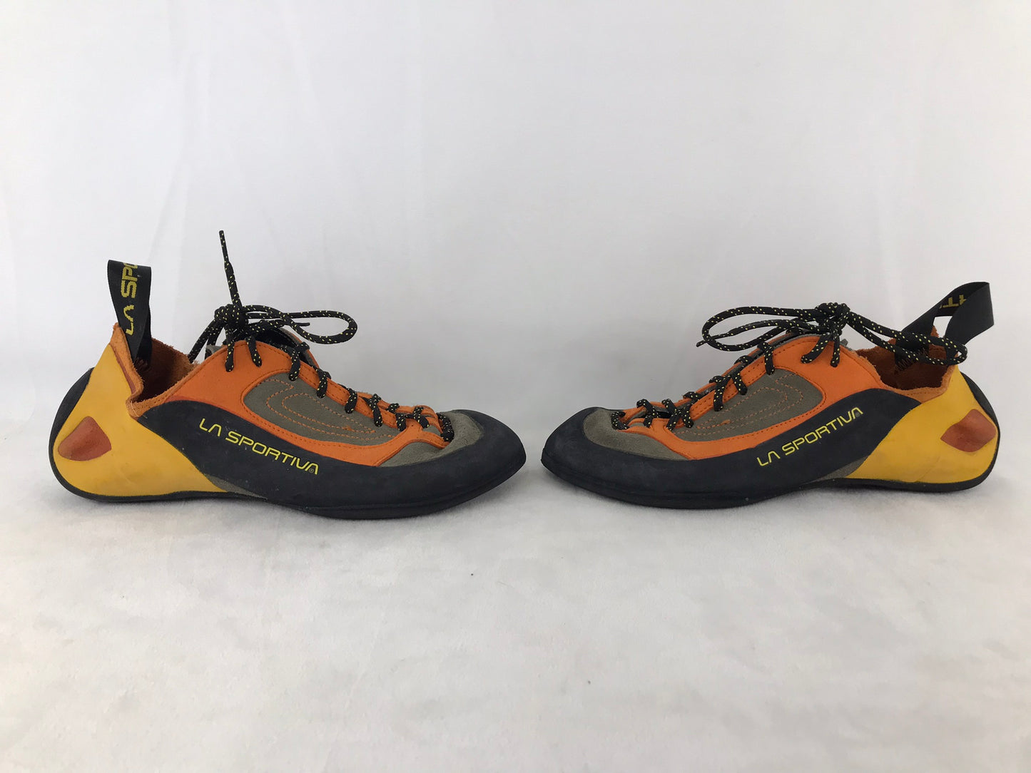 Rock Climbinging Shoes  Men's Size 8 Lasportiva  Leather Suade Black Orange Grey Excellent Quality