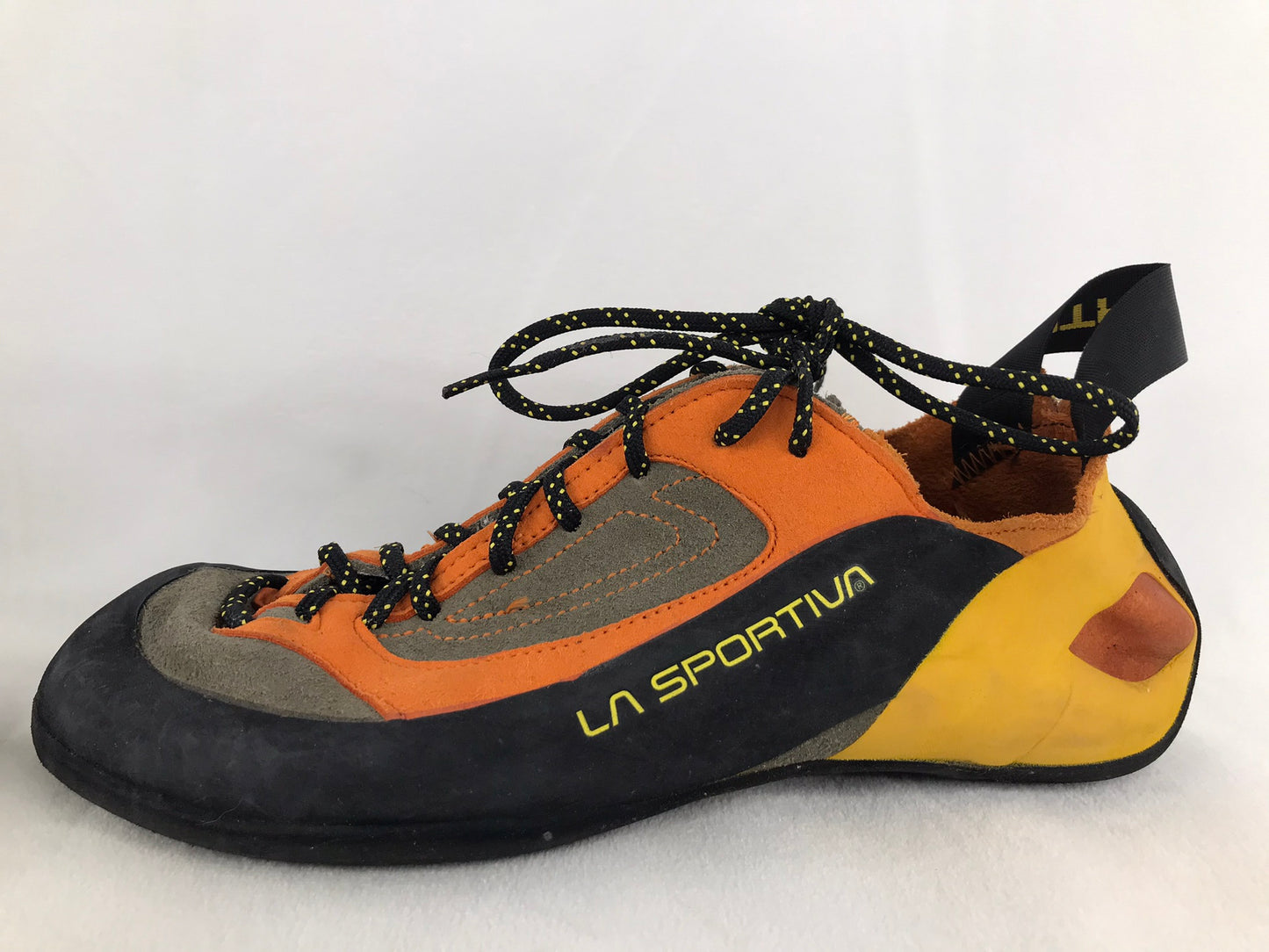 Rock Climbinging Shoes  Men's Size 8 Lasportiva  Leather Suade Black Orange Grey Excellent Quality