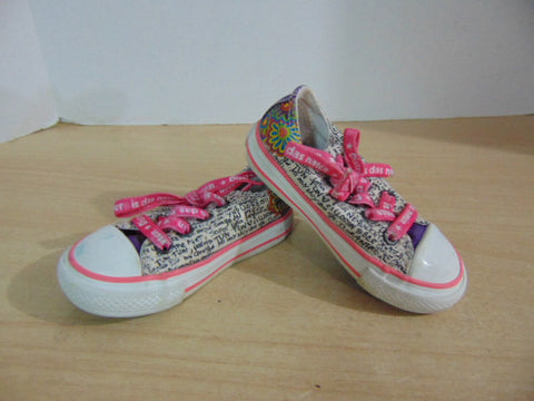 Runners Child Size 5 Infant Baby Converse All Star Pink Multi Canvas.