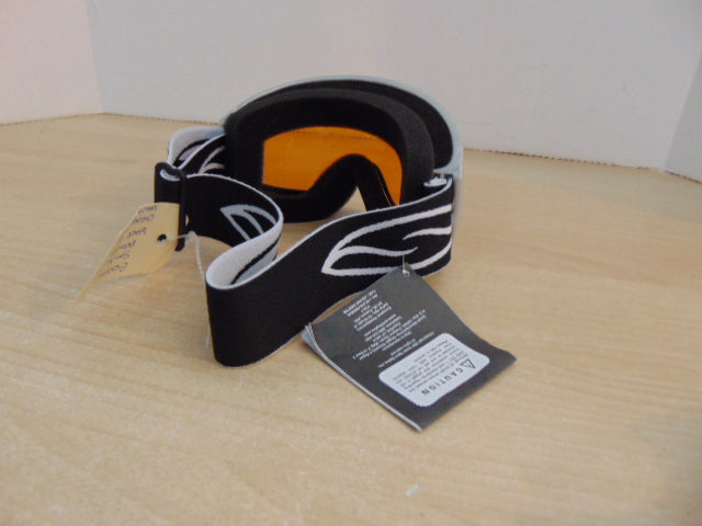 Ski Goggles Adult Size Small Smith Black Grey Orange Lenses New With Tags