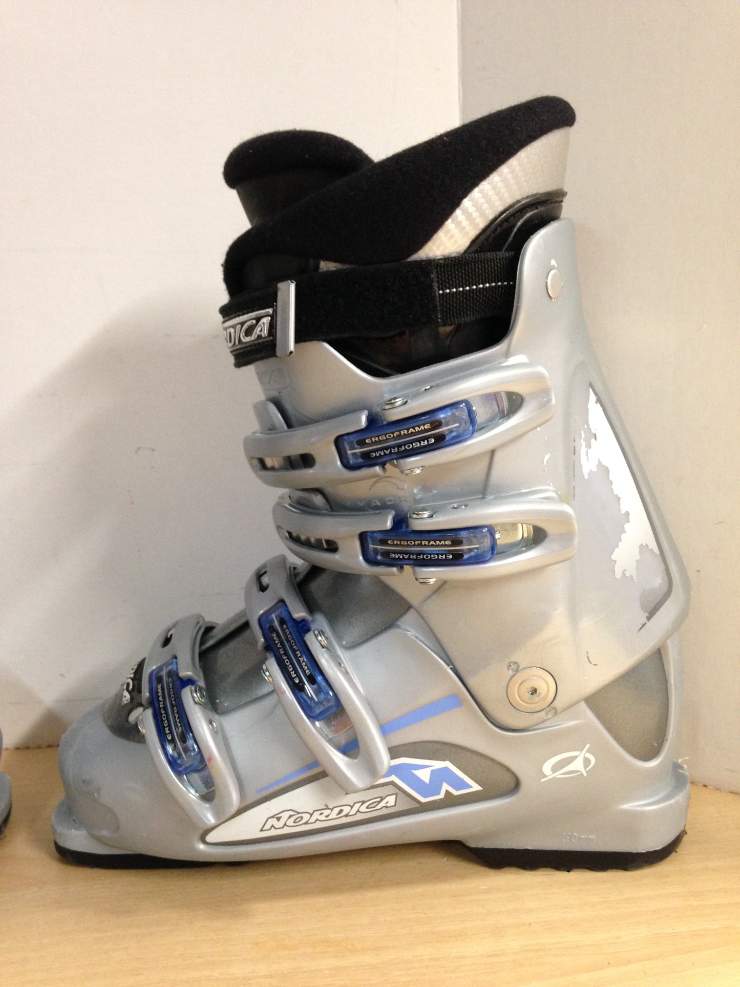 Ski Boots Mondo Size 25.0 Ladies Shoe Size 8 290 mm Nordica Blue Grey