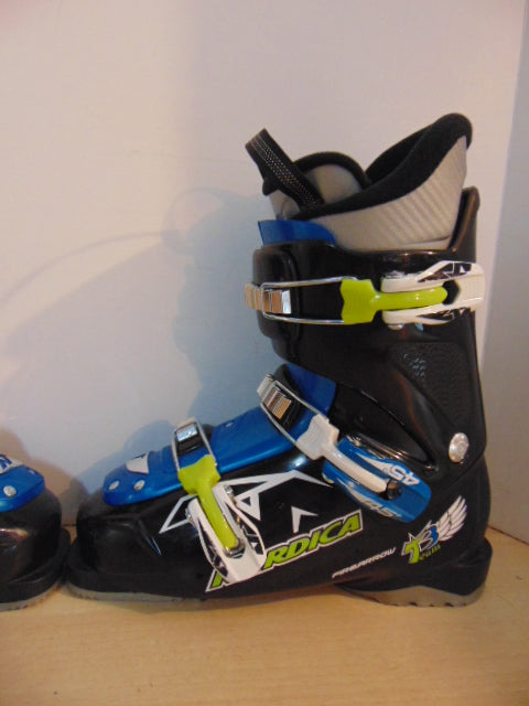 Ski Boots Mondo Size 25.0 Men's Size 7 Ladies Size 8 290 mm Nordica FireArrow Blue Lime Black New Demo Model
