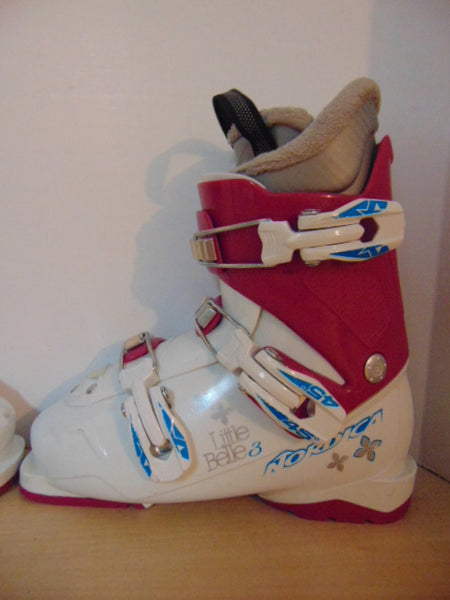 Ski Boots Mondo Size 22.0 Child size 5  275 mm Nordica Lil Bell White Raspberry Excellent