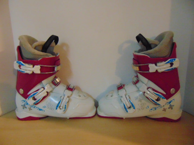 Ski Boots Mondo Size 22.0 Child size 5  275 mm Nordica Lil Bell White Raspberry Excellent