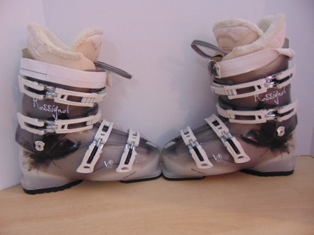 Ski Boots Mondo Size 25.5  Ladies Size 8.5 300 mm Rossignol Vito Grey Cream Excellent