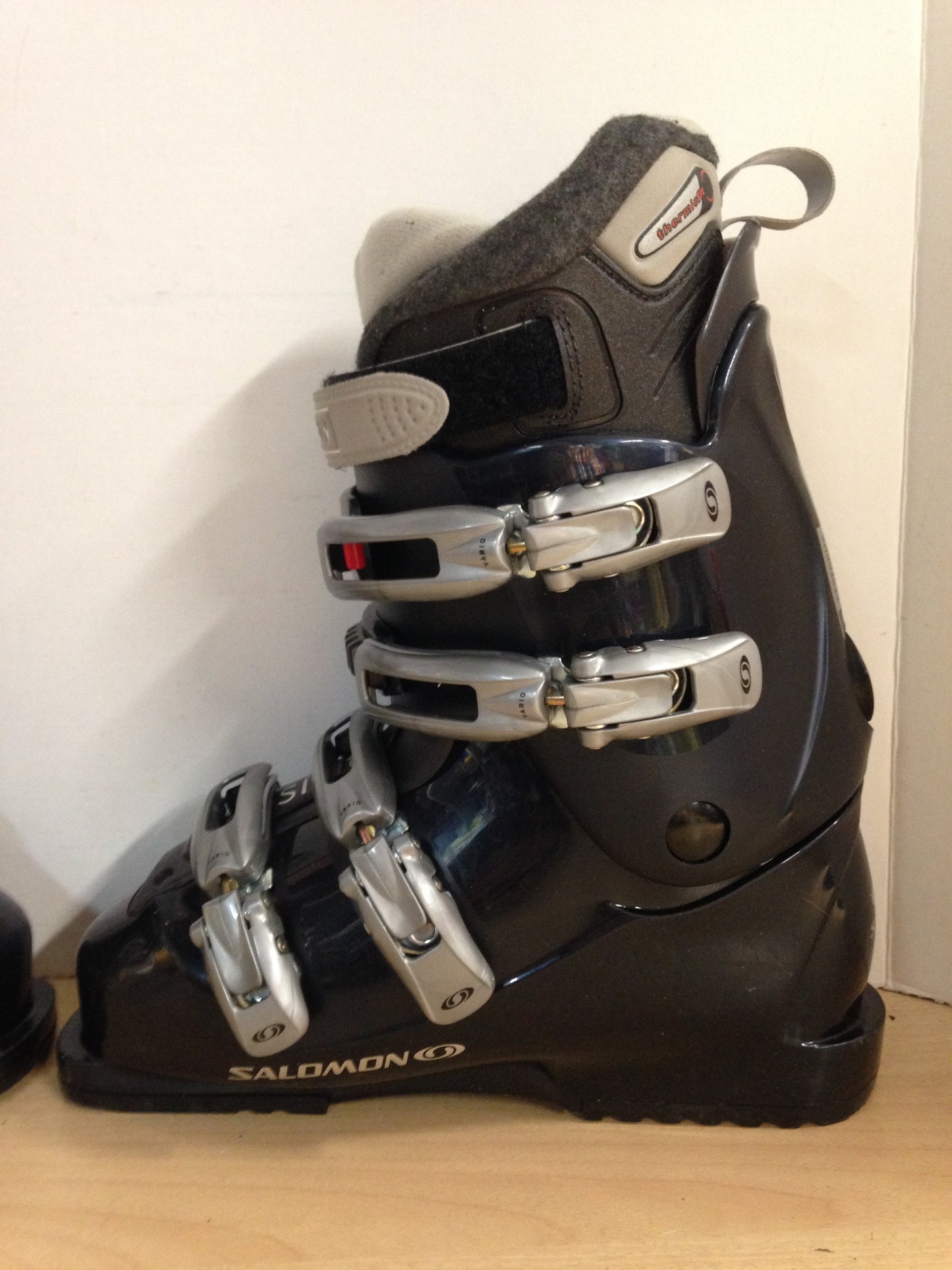 Ski Boots Mondo Size 25.0 Mens Size 7 Ladies Size 8 295 mm Salomon Blue Grey Excellent