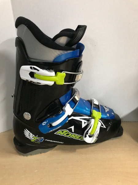 Ski Boots Mondo Size 24.5 Men's Size 6 Ladies Size 7 290 mm Nordica Firearrow Blue Black Lime