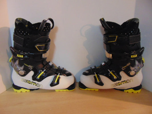 Ski Boots Mondo Size 26.5 Men's Size 8.5 Ladies Size 9.5 308 mm Salomon Black Yellow White Excellent