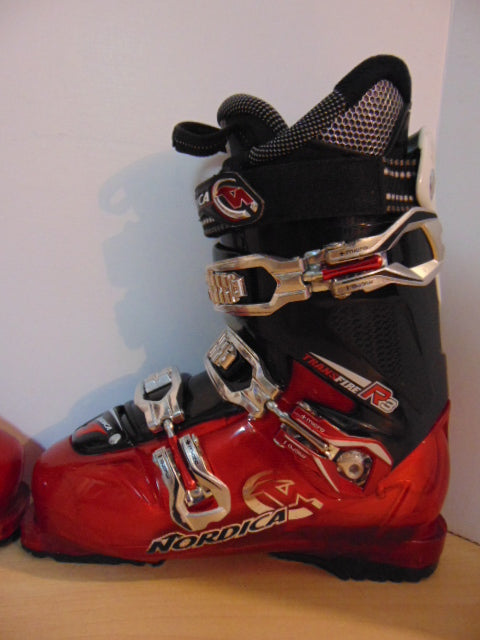 Ski Boots Mondo Size 25.5 Men's Size 7.5 Ladies size 8.5  295 mm Nordica trans Fire Red Black New Demo Model