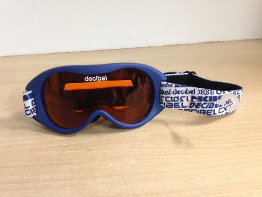 Ski Goggles Child Size 4-7 Decibel  Blue White Orange Lense Excellent