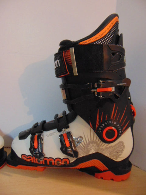 Ski Boots Mondo Size 26.5 Men's Size 8.5 Ladies Size 9.5  305 mm Salomon Custom White Black Orange