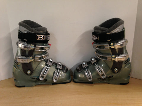 Ski Boots Mondo Size 23.5 Ladies Size 6.5 276 mm Head Sage Grey Excellent