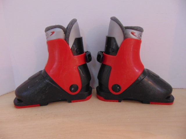 Ski Boots Mondo Size 16.5 Child Size 10 212 mm Toddler Tecno Pro Black Red