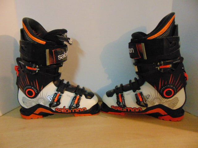 Ski Boots Mondo Size 26.5 Men's Size 8.5 Ladies Size 9.5  305 mm Salomon Custom White Black Orange