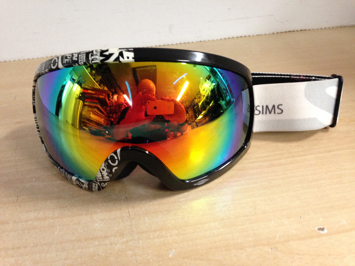 Ski Goggles Adult Size Sims Grey Black With Mirrored Lense Excellent