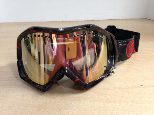 Ski Goggles Adult Size Vonzipper Red Black Mirrored Lense Excellent
