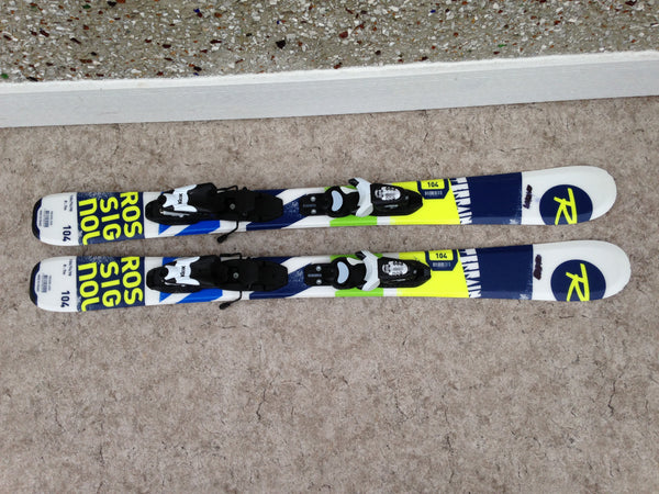 Ski 104 Rossignol Parabolic Black Blue Lime Yellow With Bindings