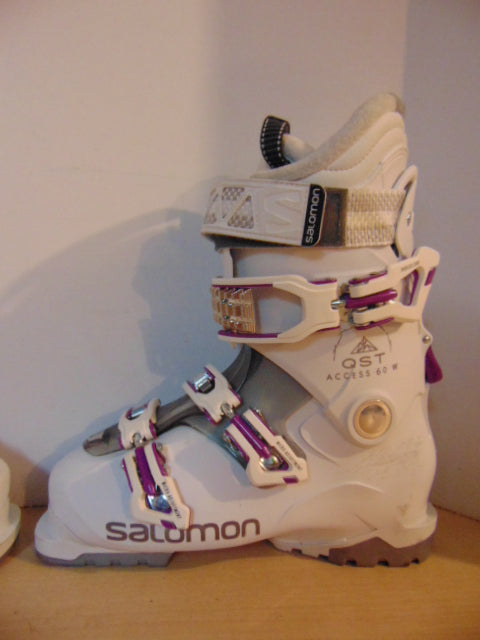 Ski Boots Mondo Size 25.0 Ladies size 8  298 mm Salomon QST White Purple New Demo