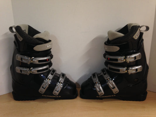 Ski Boots Mondo Size 25.0 Mens Size 7 Ladies Size 8 295 mm Salomon Blue Grey Excellent