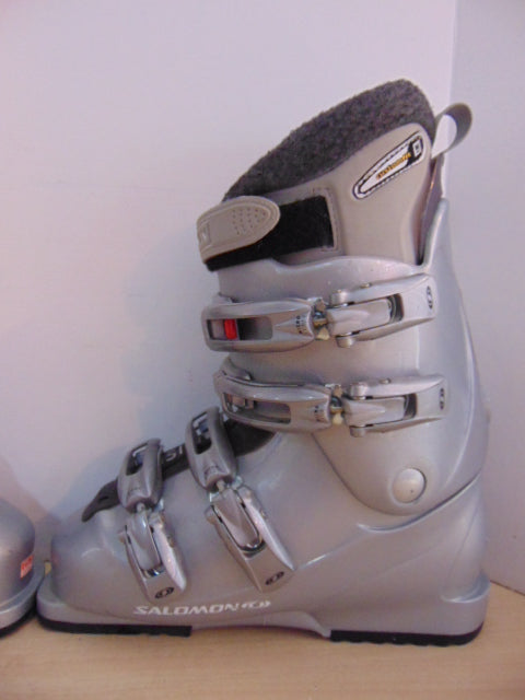 Ski Boots Mondo Size 25.5 Ladies Size 8 295 mm Salomon Sensi Fit Grey Excellent