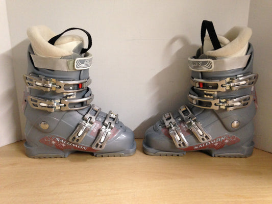 Ski Boots Mondo Size 24.0 Ladies Size 7 286 mm Salomon Charm Grey New Demo Model