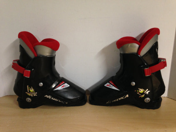 Ski Boots Mondo Size 19.0 Child Size 13 242 mm Nordica Black Red Grey