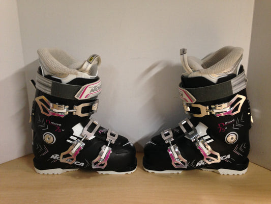 Ski Boots Mondo Size 23.5 Ladies 6.5 275 mm Nordica Move Black White Purple As New