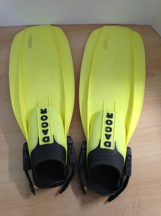 Snorkel Dive Fins Men's Size 9-11 Shoe Dacor Black Yellow Minor Marks Wear