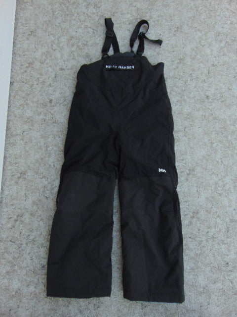 Snow Pants Child Size 7 Helly Hansen With Bib Black Snowboarding Excellent As New