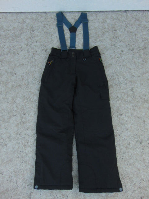 Snow Pants Child Size 8 Firefly Black and Grey With Removeable Suspenders Snowboarding New Demo Model