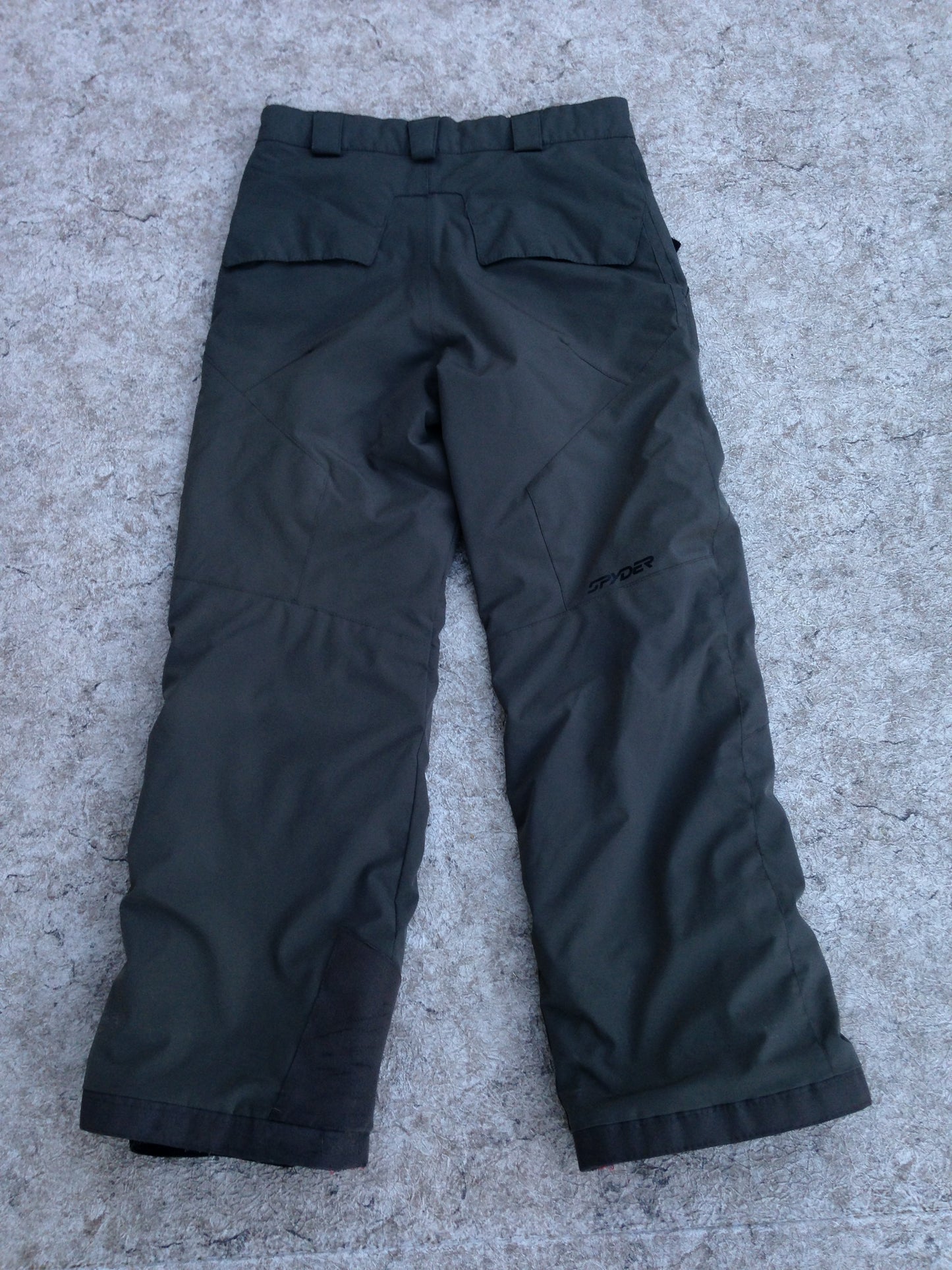 Snow Pants Child Size 12 Spyder Smoke Grey Snowboarding Adjustable Waist