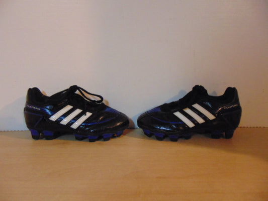 Soccer Shoes Cleats Child Size 10 Toddler Adidas Puntero Blue Black White  As New