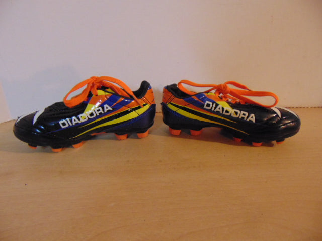 Soccer Shoes Cleats Child Size 10 Toddler Diadora Black Orange White As New
