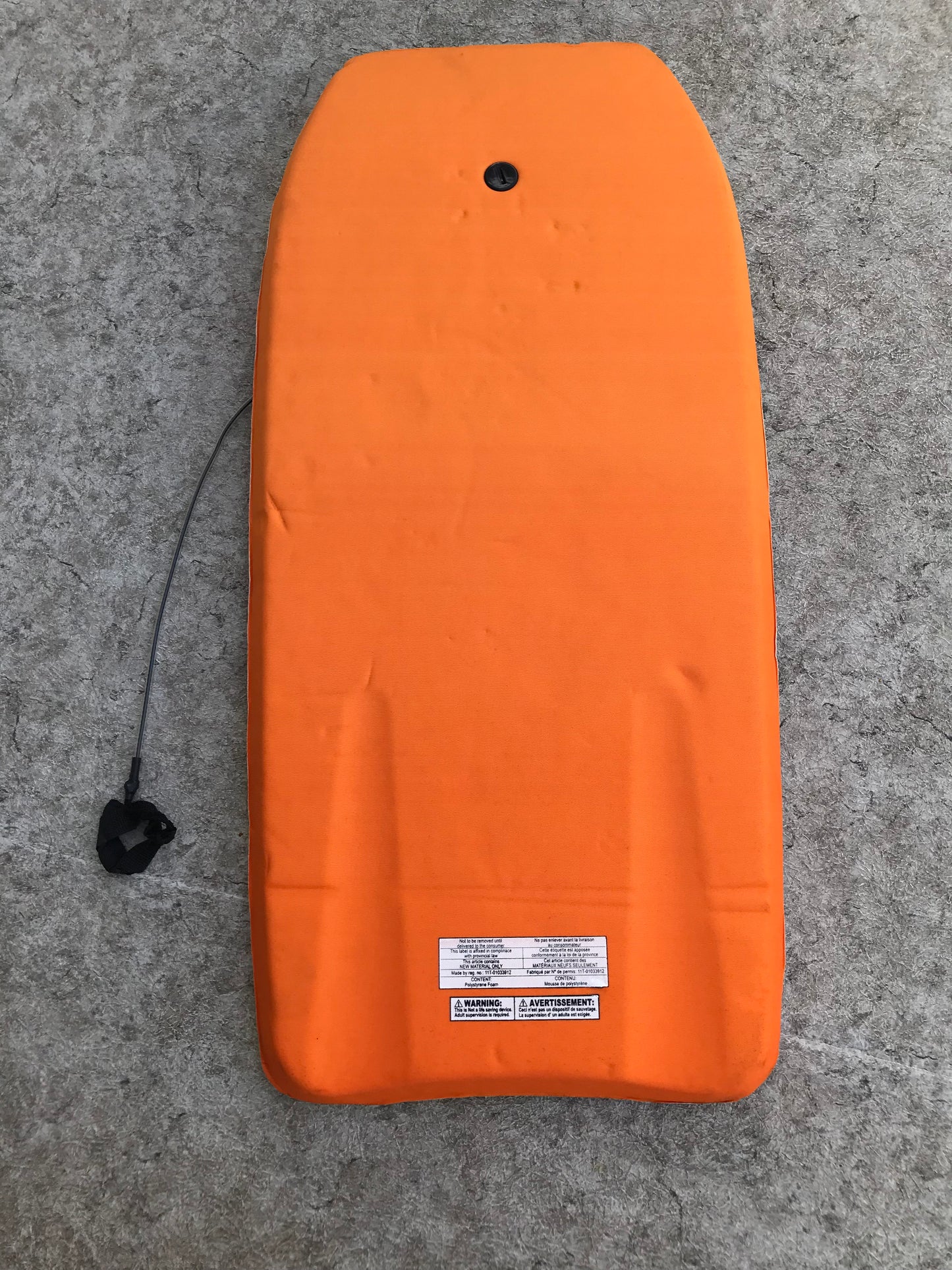 Surf Bodyboard Skim Boogie Board Body Glove Orange Yellow With Tow Rope 42 x 20 inch