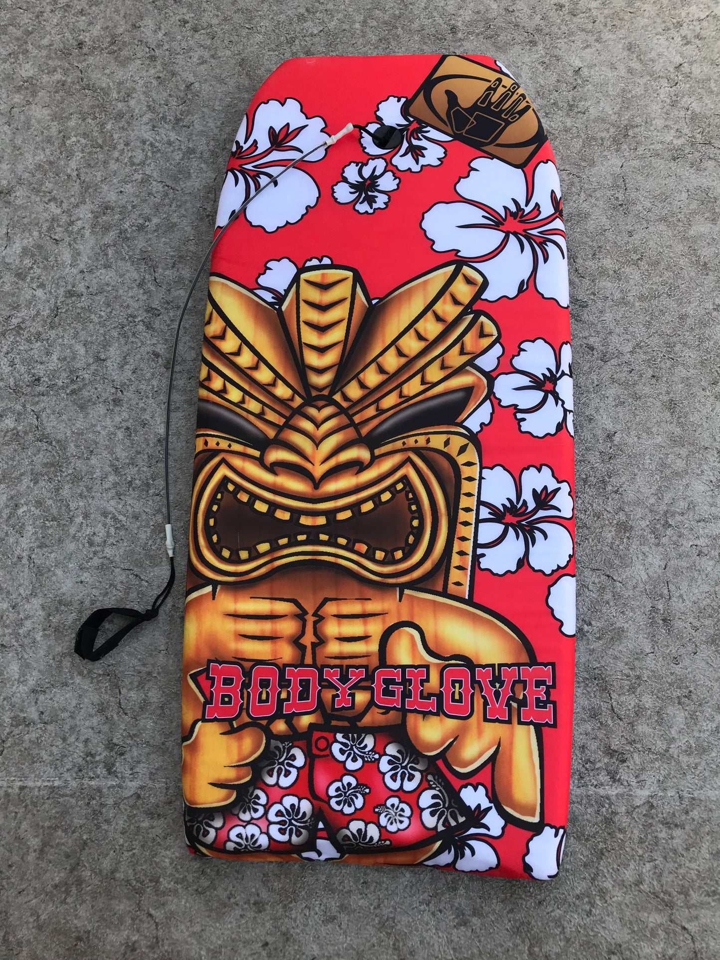 Surf Bodyboard Skim Boogie Board Body Glove Red Hawaii With Tow Rope 45 x 20 inch