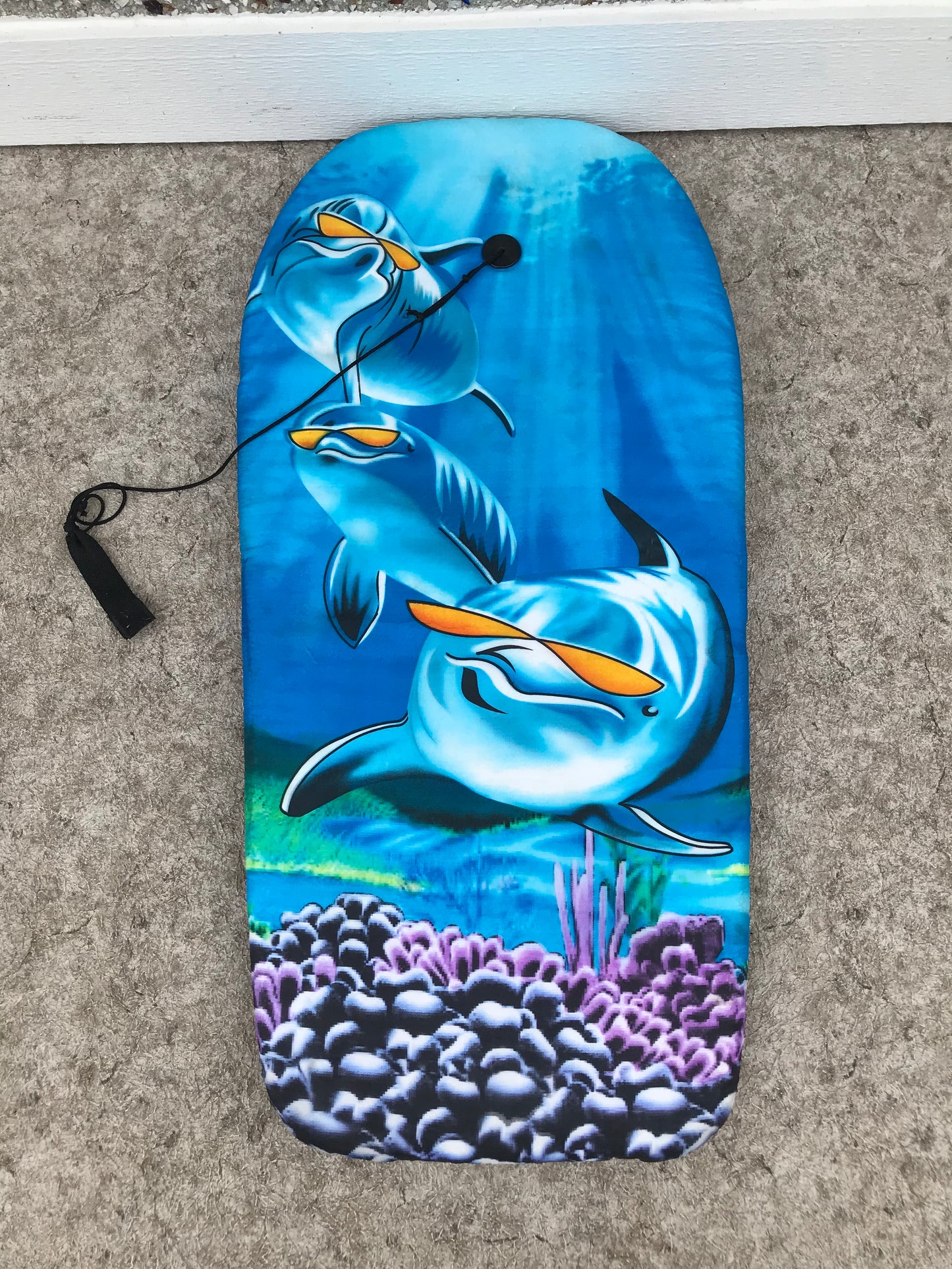 Surf Bodyboard Skim Boogie Board Blue With Tow Rope 40 x 20 inch