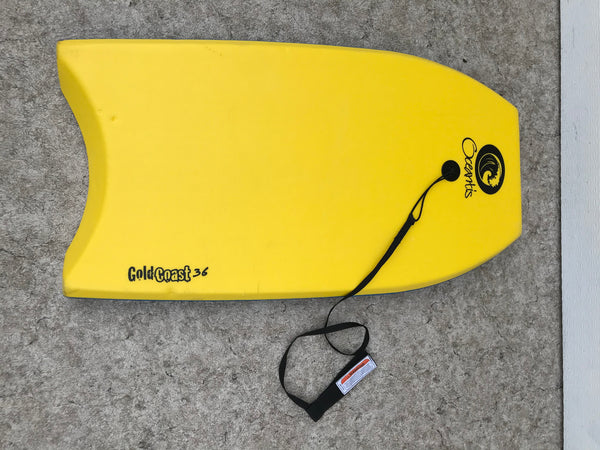 Surf Bodyboard Oceantis Gold Coast Skim Boogie Board With Tow Rope 36 x 20 inch Yellow White Multi Excellent