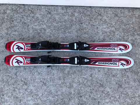 Ski 100 Rossignol Red White Parabolic With Bindings