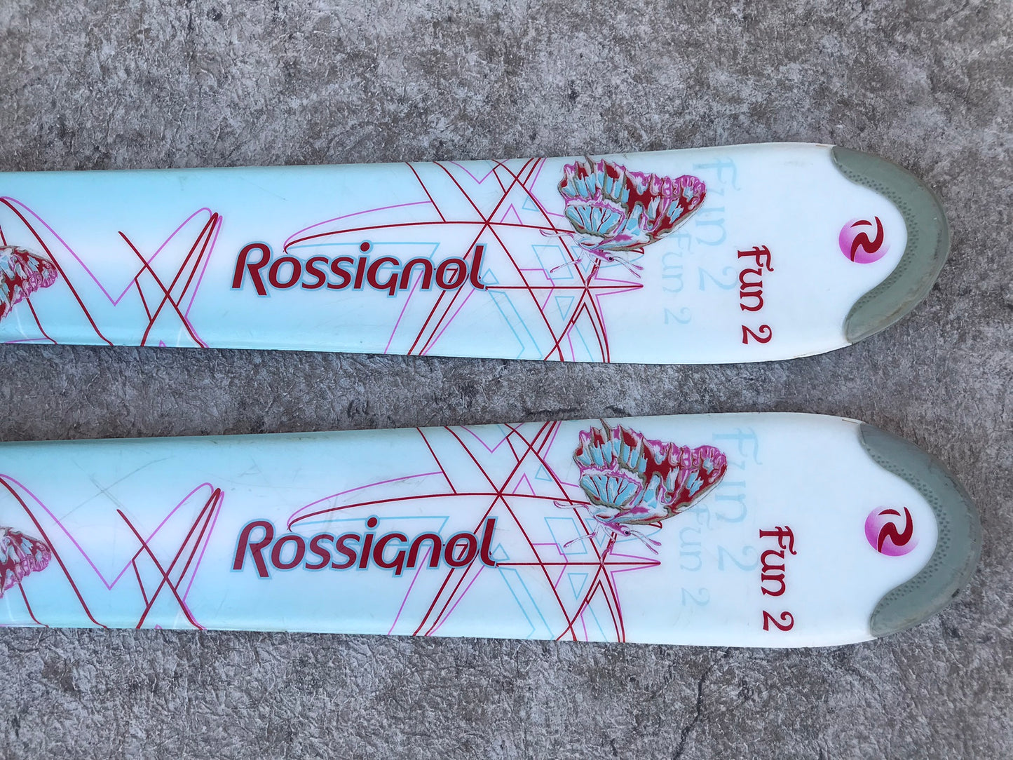 Ski 110 Rossignol Fun Girl 2 Blue Pink Red Parabolic With Bindings