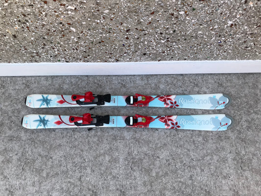 Ski 120 Rossignol Fun Girl Blue Red With Flowers Parabolic With Bindings