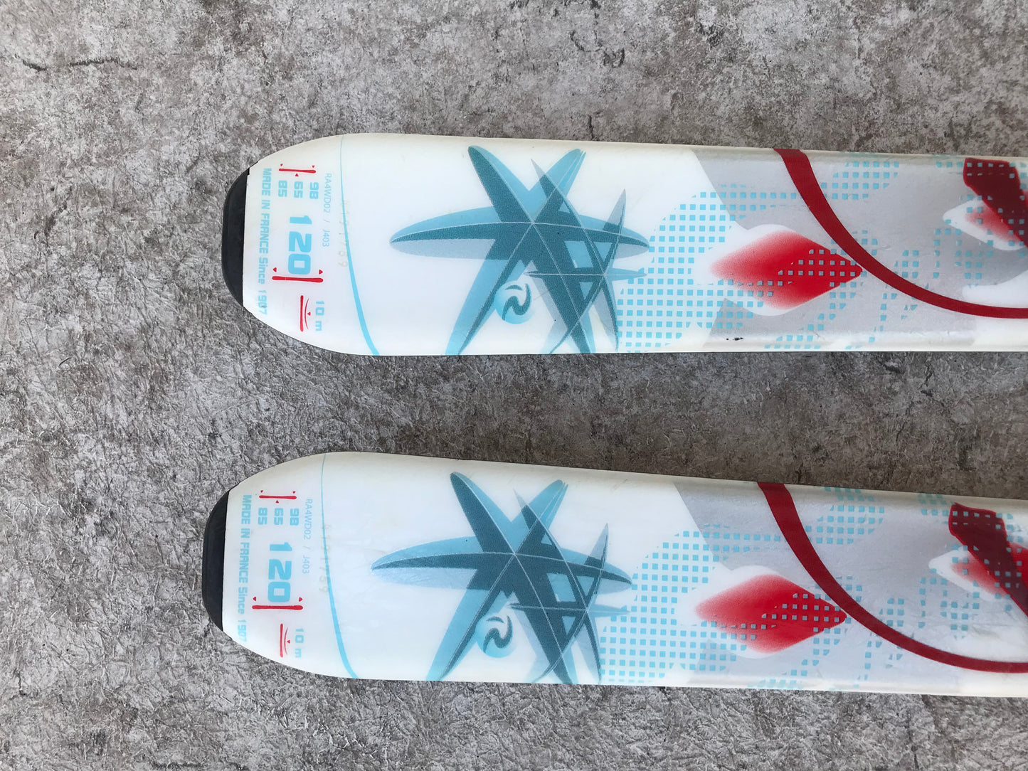 Ski 120 Rossignol Fun Girl Blue Red With Flowers Parabolic With Bindings