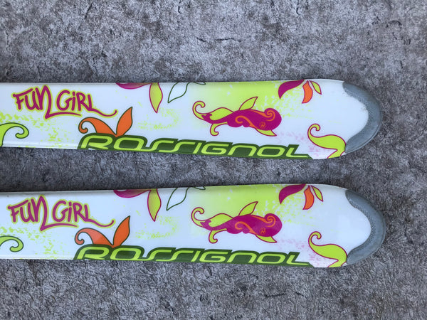 Ski 120 Rossignol Fun Girl Parabolic Pink Lime White With Bindings Excellent