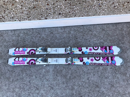 Ski 120 Rossignol Fun Girl White Pink Blue Parabolic With Bindings
