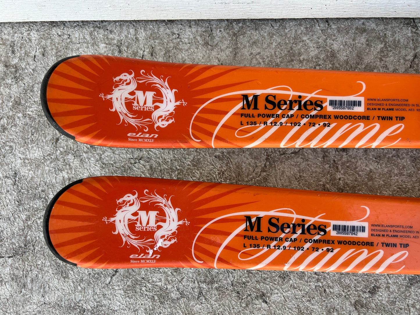 Ski 135 Elan M Series Twin Tip Parabolic Orange Black With Bindings