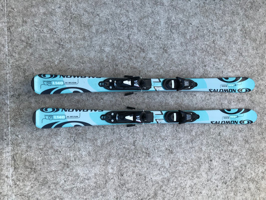 Ski 140 Salomon Parabolic Blue Black With Bindings Excellent