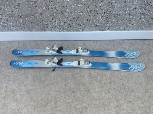 Ski 146 K-2 Luna Parabolic White Blue With Bindings