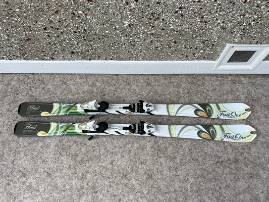 Ski 149 Head First One Sage White Grey Parabolic With Bindings Needs Waxing