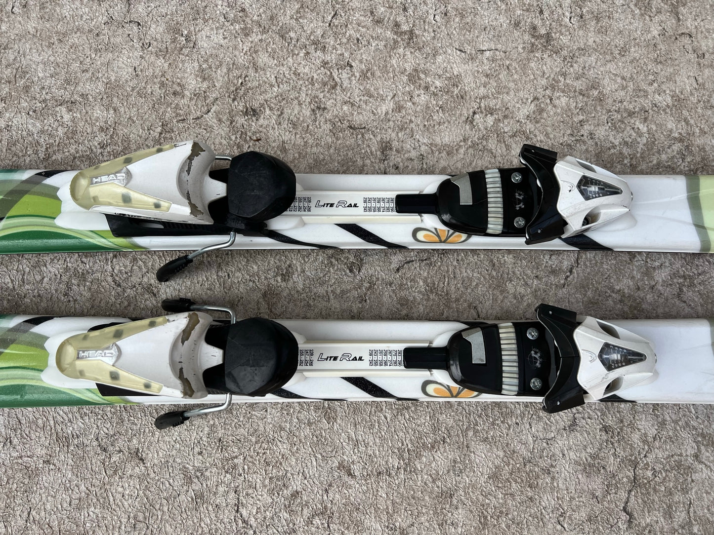 Ski 149 Head First One Sage White Grey Parabolic With Bindings Needs Waxing