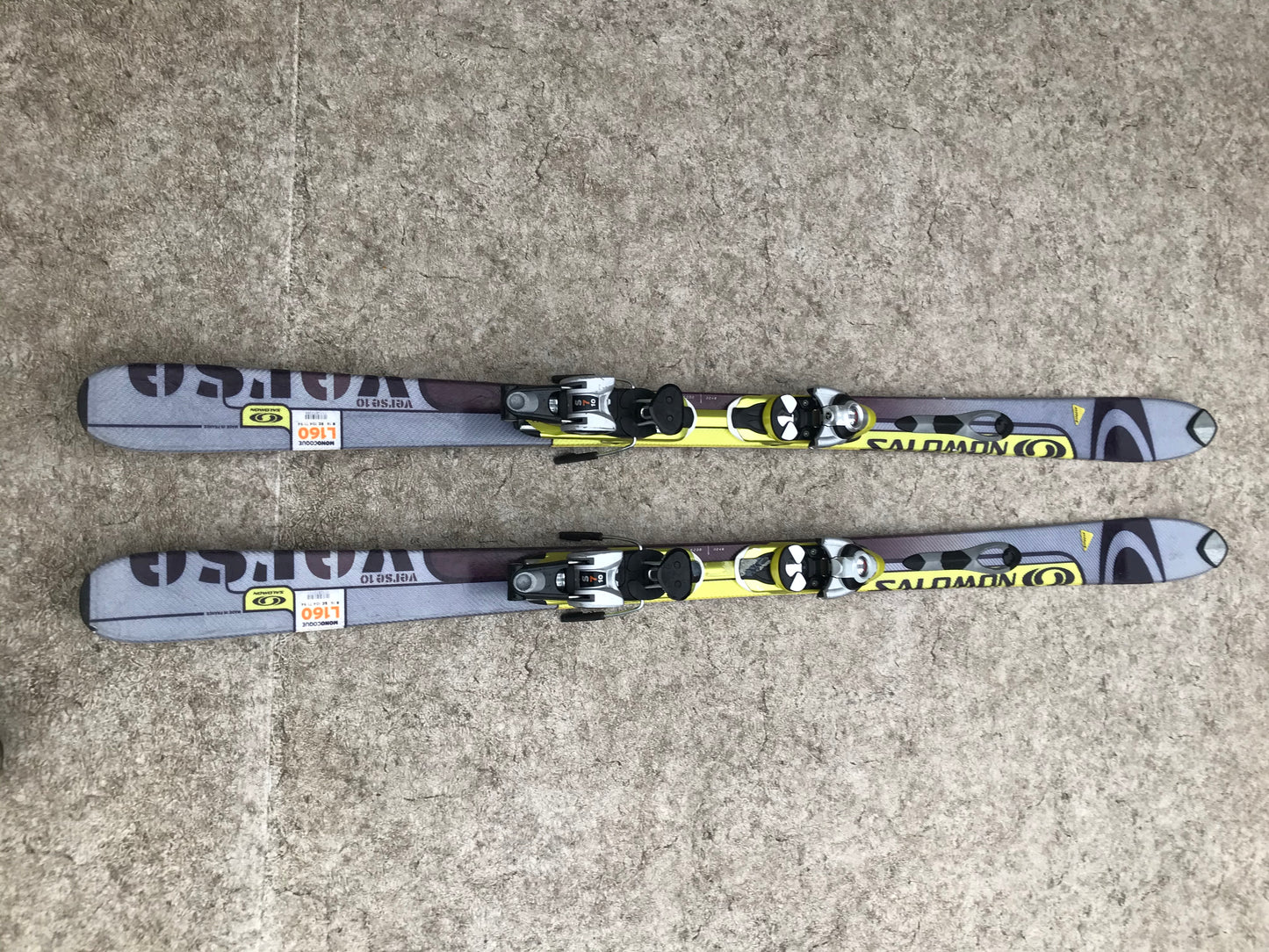 Ski 160 Salomon Verse Purple Yellow Black Parabolic With Bindings
