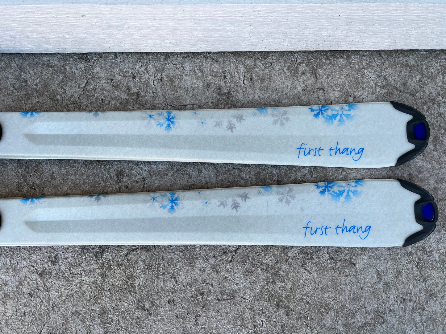 Ski 163 Head First Thing Parabolic Blue Silver Snow Flakes As New With Bindings